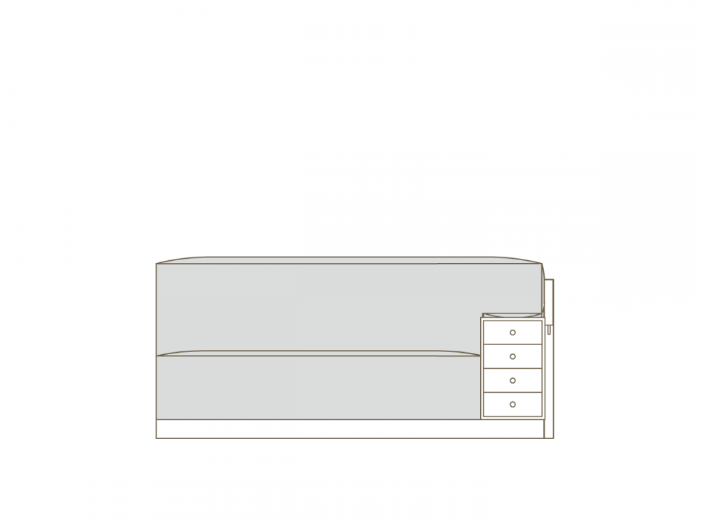 CORNICE Block One Arm Sofa Drawer