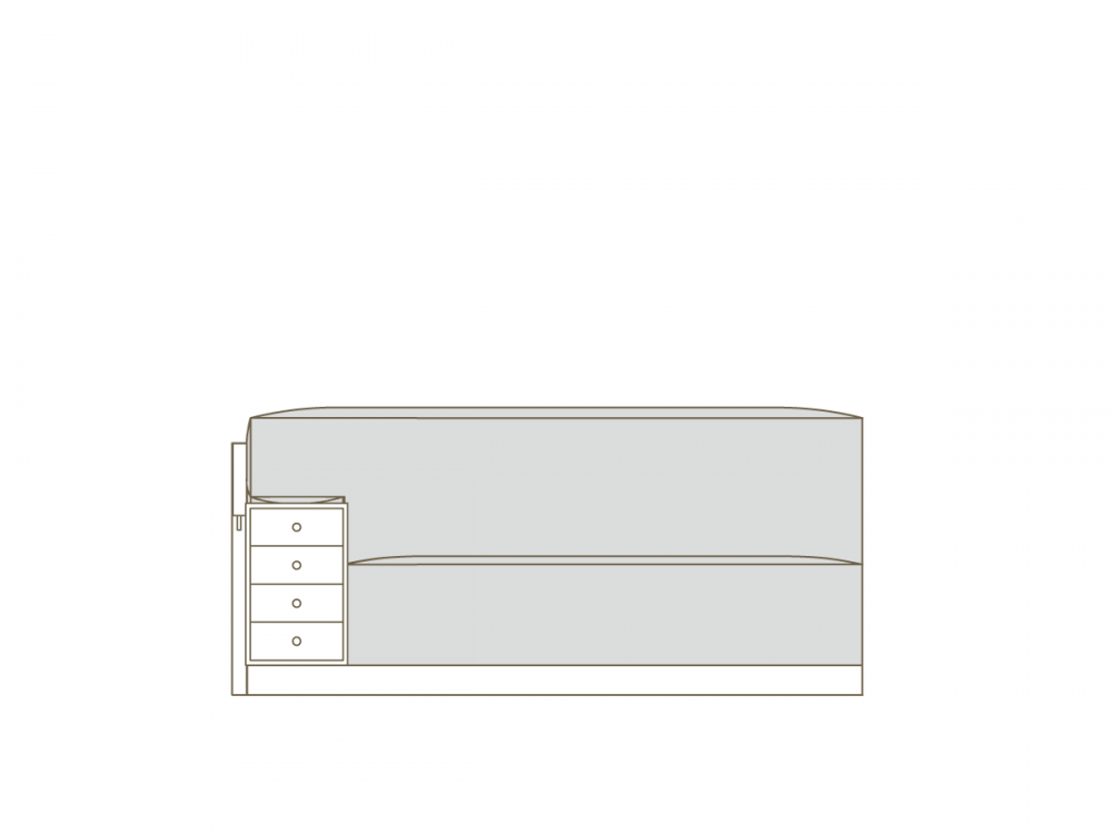 CORNICE Block One Arm Sofa Drawer