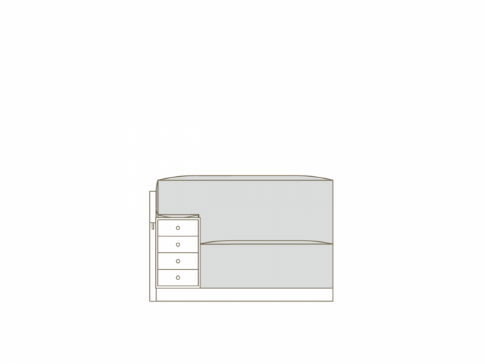 【替カバー】CORNICE ブロックワンアームソファドロワー